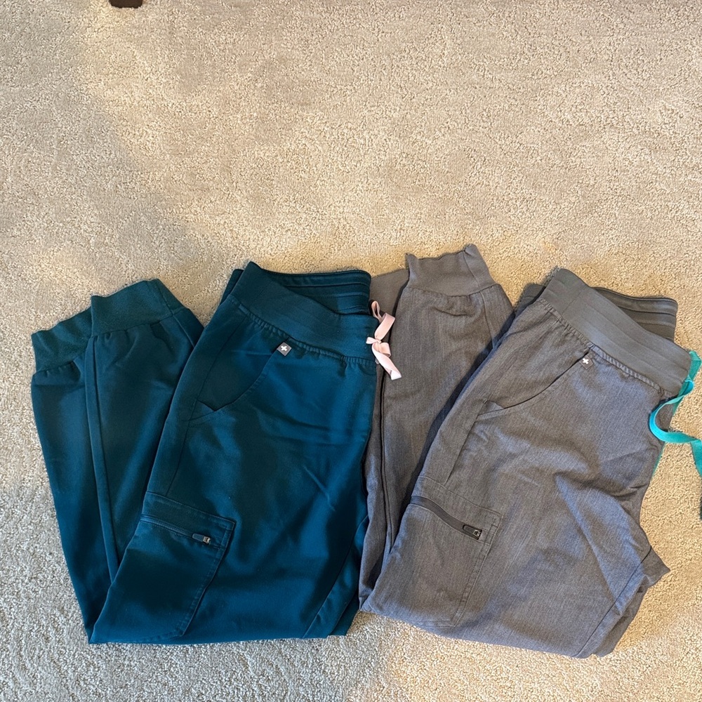 Figs Women's Joggers - Teal and Gray